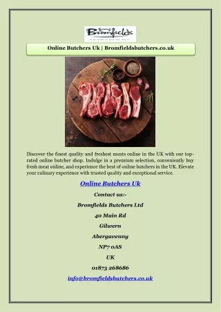 Online Butchers Uk | Bromfieldsbutchers.co.uk