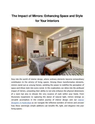 The Impact of Mirrors_ Enhancing Space and Style for Your Interiors