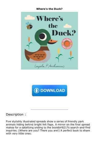 PDF/READ❤  Where's the Duck?