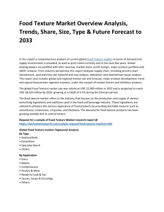 food texture market overview analysis trends
