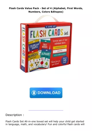 READ⚡[PDF]✔ Flash Cards Value Pack - Set of 4 (Alphabet, First Words, Numbers, Colors & Shapes)