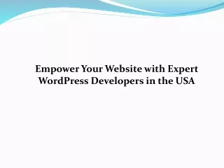 Empower Your Website with Expert WordPress Developers in the USA