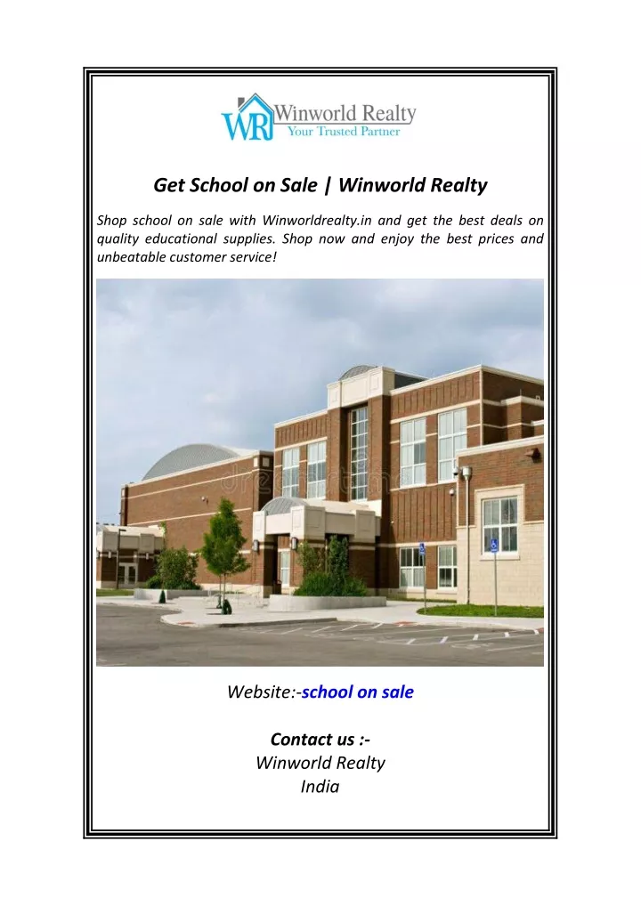 get school on sale winworld realty