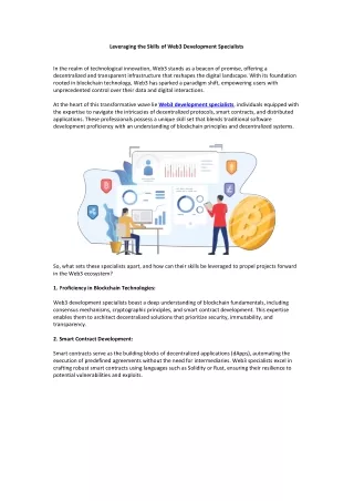 leveraging the skills of web3 development
