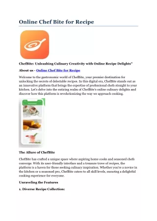 online chef bite for recipe