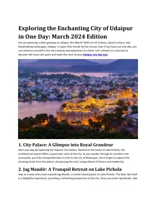 exploring the enchanting city of udaipur