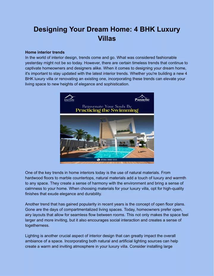 designing your dream home 4 bhk luxury villas