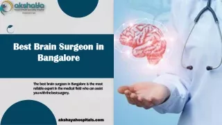 Best Brain Surgeon in Bangalore