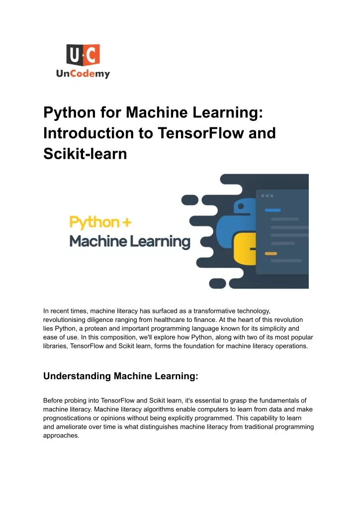 python for machine learning introduction