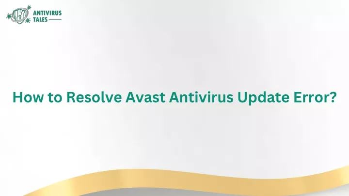 how to resolve avast antivirus update error