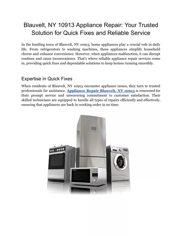 blauvelt ny 10913 appliance repair your trusted
