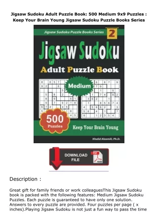 free read (✔️pdf❤️) Jigsaw Sudoku Adult Puzzle Book: 500 Medium 9x9 Puzzles : Keep Your Brain Young Jigsaw Sudoku P