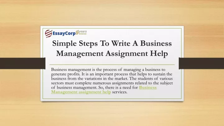 simple steps to write a business management assignment help