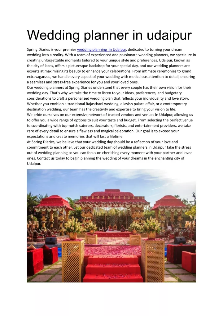 wedding planner in udaipur