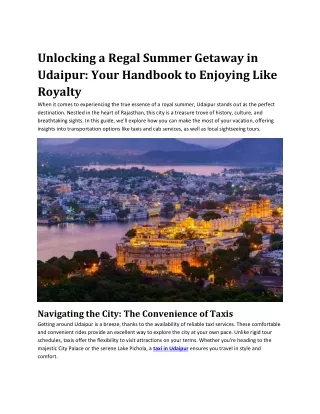 unlocking a regal summer getaway in udaipur your