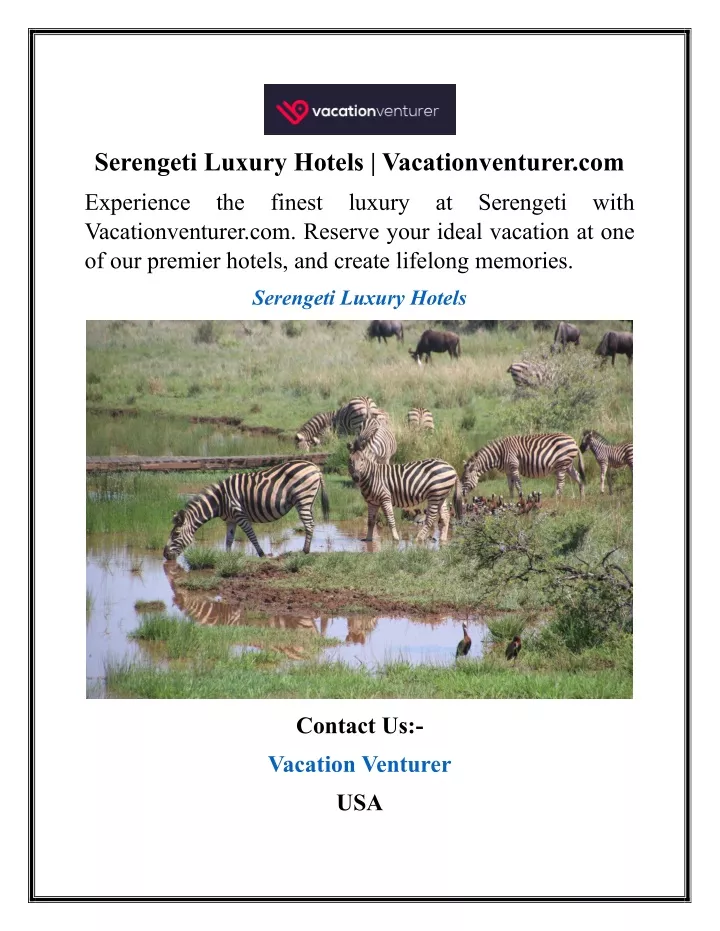serengeti luxury hotels vacationventurer com
