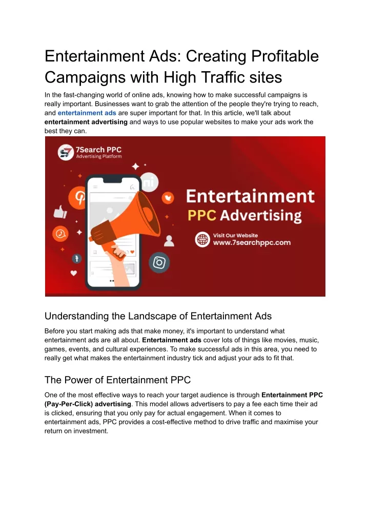 entertainment ads creating profitable campaigns