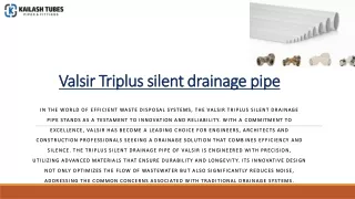 Revolutionizing Waste Disposal Systems: The Superiority of Valsir Triplus Silent