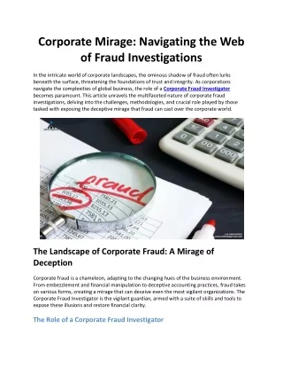 corporate mirage navigating the web of fraud