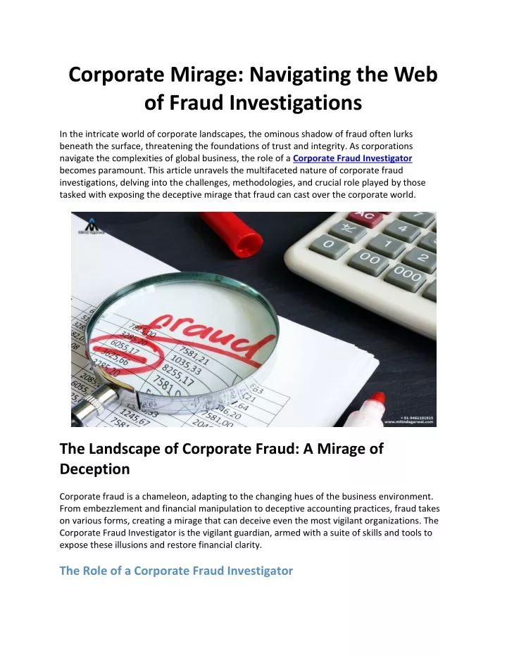 corporate mirage navigating the web of fraud