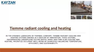 Understanding the Principles of Thermal Comfort in Relation to Tiemmme Radiant