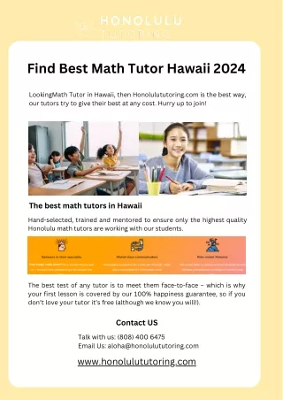Find Best Math Tutor Hawaii 2024