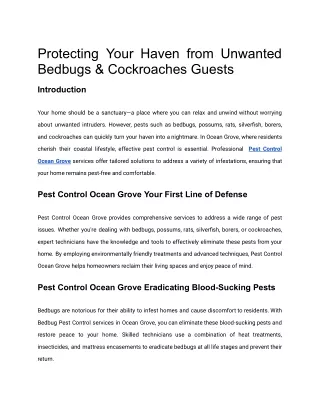 Protecting Your Haven from Unwanted Bedbugs & Possum Guests