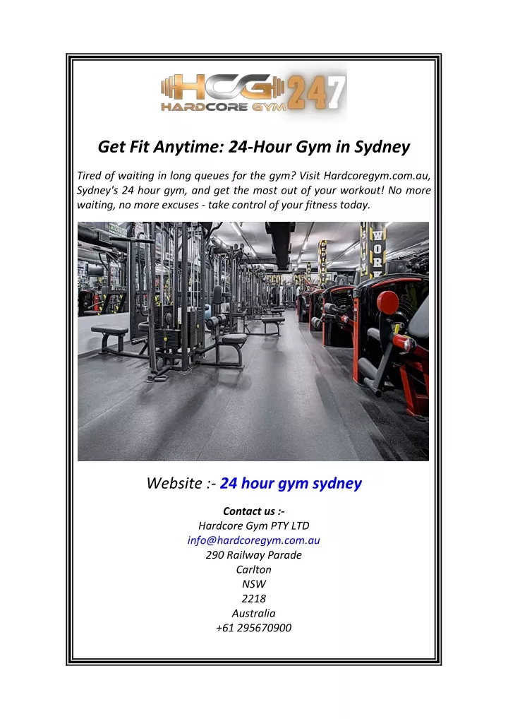 get fit anytime 24 hour gym in sydney