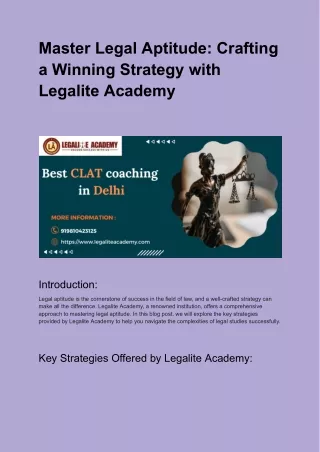 Master Legal Aptitude_ Crafting a Winning Strategy with Legalite Academy