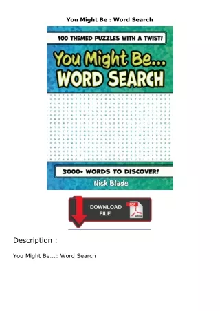 (❤️pdf)full✔download You Might Be : Word Search