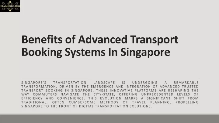 benefits of advanced transport booking systems in singapore