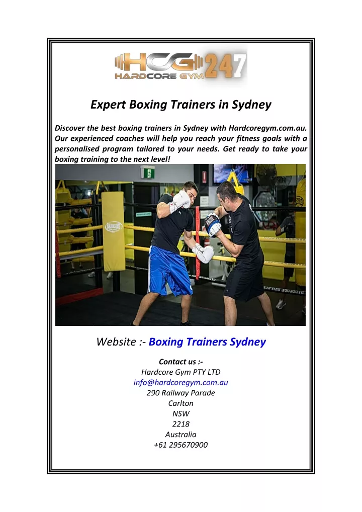 expert boxing trainers in sydney