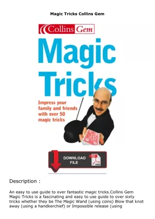 Pdf⚡(read✔online) Magic Tricks Collins Gem