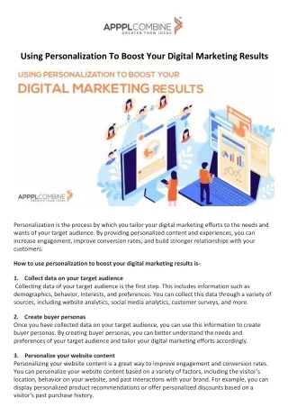 using personalization to boost your digital