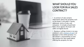WHAT SHOULD YOU LOOK FOR IN A SALES CONTRACT