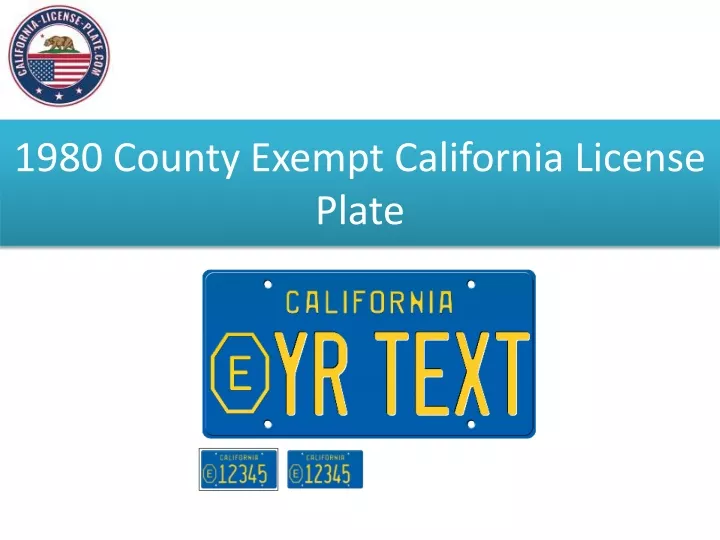 1980 county exempt california license plate