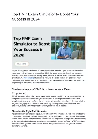 Top PMP Exam Simulator to Boost Your Success in 2024