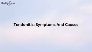 Tendonitis Symptoms And Causes