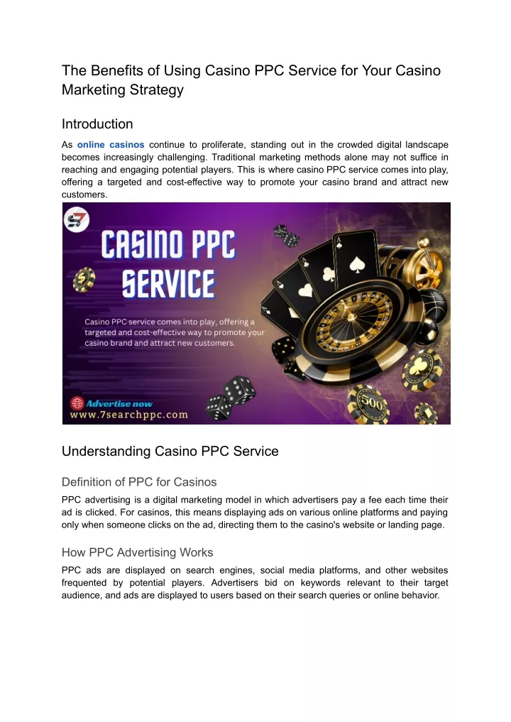 the benefits of using casino ppc service for your