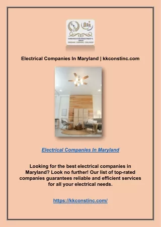 Electrical Companies In Maryland | kkconstinc.com