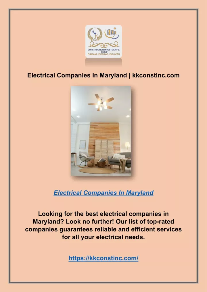 electrical companies in maryland kkconstinc com