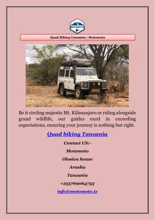 Quad Biking Tanzania | Motomoto