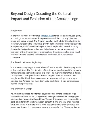 Beyond Design Decoding the Cultural Impact and Evolution of the Amazon Logo