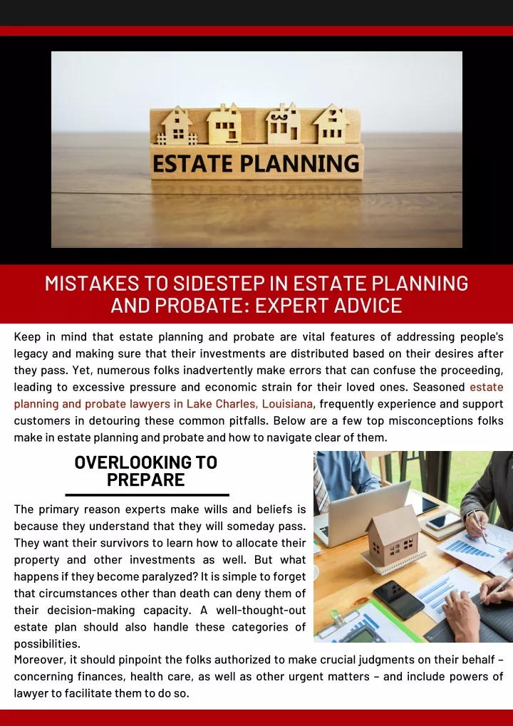 mistakes to sidestep in estate planning