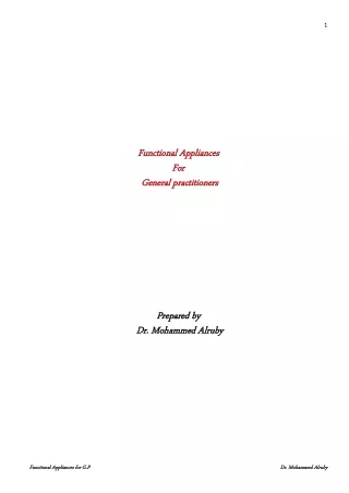 Functional Appliances for General Practitioners