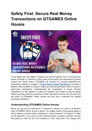 Safety First_ Secure Real Money Transactions on GTGAMES Online Housie