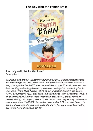 [PDF⚡READ❤ONLINE] The Boy with the Faster Brain