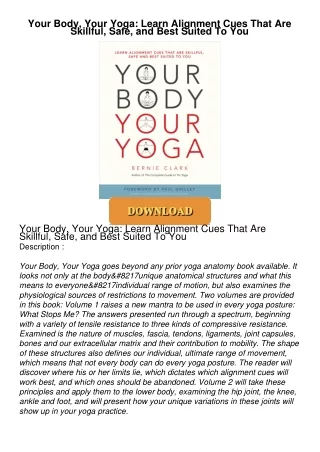 PDF_⚡ Your Body, Your Yoga: Learn Alignment Cues That Are Skillful, Safe, and Best
