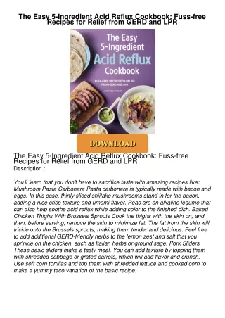 PDF/READ❤  The Easy 5-Ingredient Acid Reflux Cookbook: Fuss-free Recipes for Relief from