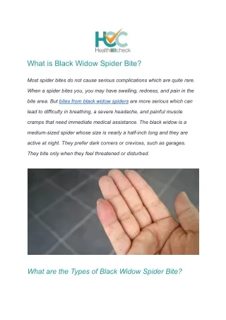 What is Black Widow Spider Bite_